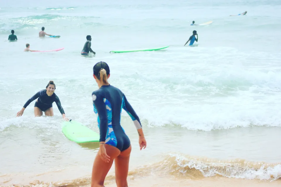 Mika coaching in the water